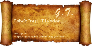 Gabányi Tivadar névjegykártya