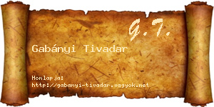 Gabányi Tivadar névjegykártya